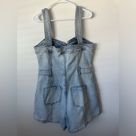 Free People CRVY Lady of the Hour Denim Fitted Romper Size 35 (2X) - Picture 5 of 7